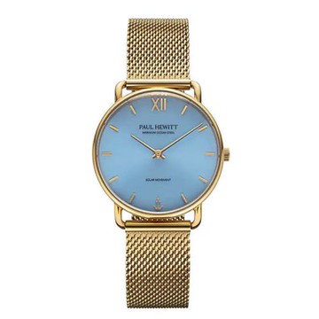 【Paul Hewitt】Sailor 德國船錨 PH-W-0516 太陽能 米蘭錶帶女錶 藍/金 33mm