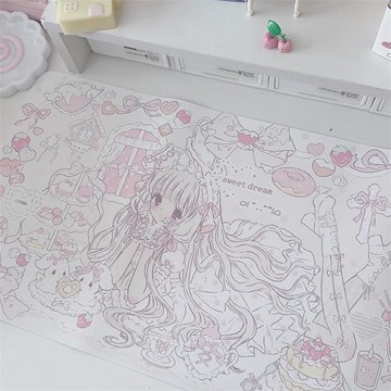 原創設計小嘰茶話會少女防水防滑學生可愛電腦鼠標墊宿舍桌墊餐墊