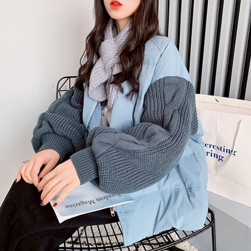 棉服女加厚短款面包韓版外套冬裝年新款秋冬拼接棉衣百搭棉襖