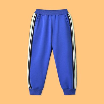 GILE童裝男童褲子春秋兒童運動褲休閑衛褲春裝潮加絨克萊因藍