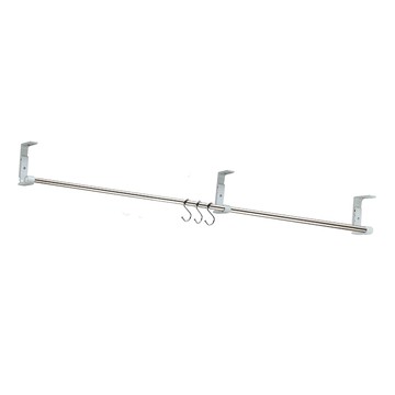HomeMax 廚房上廚吊桿組150cm(含S鉤)/304不鏽鋼/高度可調/免鑽孔/玻璃牆面可用/吊櫃掛桿/MIT