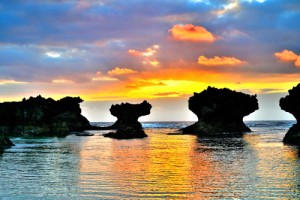 風景写真ポスター 沖永良部島 ウジジ浜 日の出 サイズ A1 アートポスター グラフィック インテリア ウォールデコ Okr