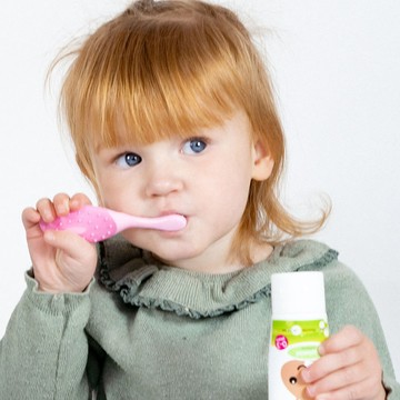 Brush Baby - 幼兒易握固齒器牙刷-青+粉-(0-3Y) 2入