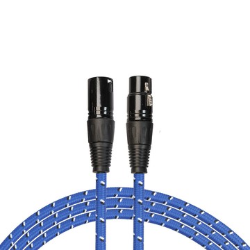 帶編織鋅合金頭雙屏蔽線材大三芯卡農公對母音頻線