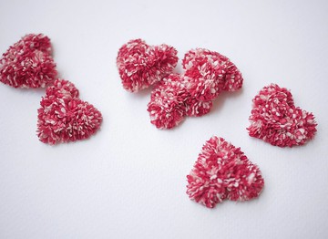 紙花，DIY 剪貼簿滿天星心形，10 件，3.5x3.0 cm.紅色