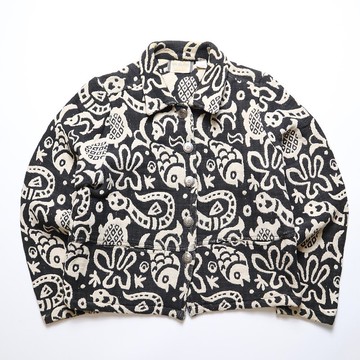 黑色海底世界花毯外套