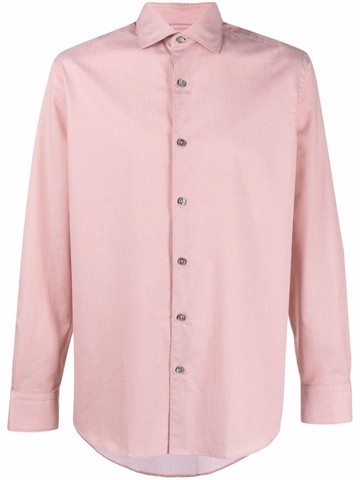 Zegna - button-down shirt - men - Cotton - XXL - Pink