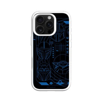 iPhone 16 Pro SolidSuit 白 - 迪士尼-星際大戰 Star Wars - 曼達洛人-線稿風格