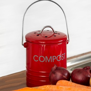 《Premier》提式廚餘桶-紅2L-- 回收桶 垃圾桶 收納桶 餿水桶