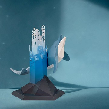 紙模型-海洋動物.免裁切