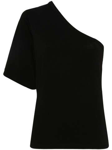 Thom Krom - one-shoulder jersey T-shirt - women - Modal/Cotton/Elastane - XS - Black