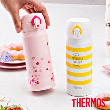 THERMOS膳魔師超輕量彈蓋不鏽鋼真空保溫瓶400ml(JNL-403)