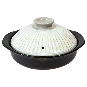 GINPO 銀峯 陶器萬古燒菊花鍋 粉引9號(4人用) 白色2.7L - 日式陶鍋  1個  18.5cm