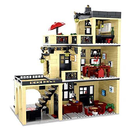  NEWRICE City Cafe Architecture Building Kit with LED Lights,3  Levels City Cafe Model Building Blocks Toy,for 12+Age Teen,Adult（1443  Pieces） : Toys & Games