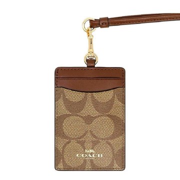 COACH LOGO馬車PVC皮革證件套票卡夾 棕色 F63274 IME74