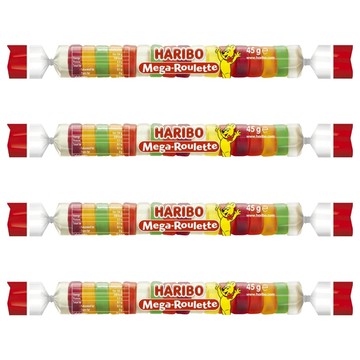 HARIBO 哈瑞寶 Mega-Roulette Q軟糖 水果風味 45g  4條