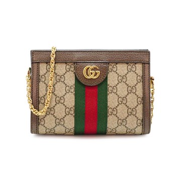 Gucci Ophidia 帆布磁釦手拿肩斜背包-mini(602676-棕)