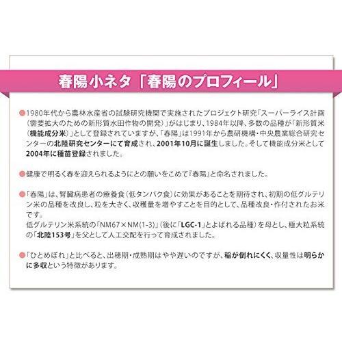 白米富山県産「低たんぱく米」「低グルテリン米」春陽（令和３年産）5kg