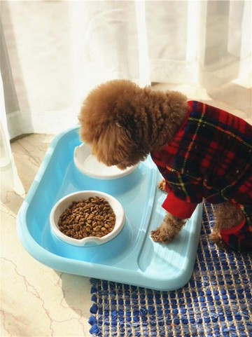 雙碗防漏食濺水狗碗貓碗食盆防滑餐具寵物用品