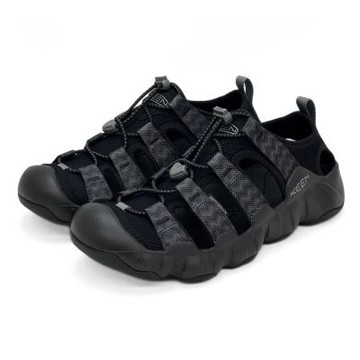 KEEN HYPERPORT H2 寬織帶厚底運動涼鞋 男 黑灰 戶外防滑護趾登山溯溪鞋 包頭護指涉水沙灘鞋 1028652
