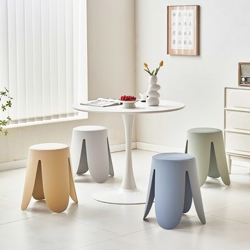 現代風香蕉皮革椅凳(2入) - 簡約灰