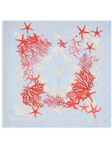 Versace - stars-print silk scarf - unisex - Silk - One Size - Blue