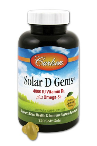 Carlson Solar D Gems Natural Lemon 4000 IU - 120 Softgels