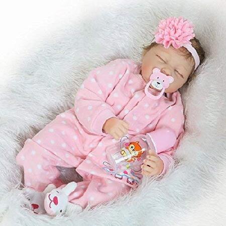 Reborn Baby Dolls Girl Closed Eyes 22 inch Soft Weighted Body