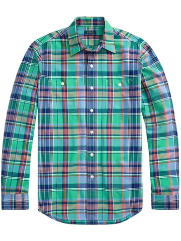 Polo Ralph Lauren - Oxford plaid flannel shirt - men - Cotton - L - Green