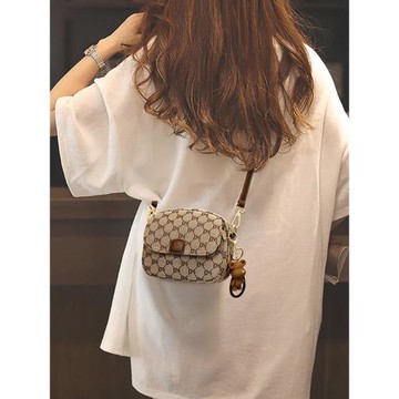 MK官方女包2024新款輕奢高級感復古印花小圓包小眾百搭單肩斜挎包