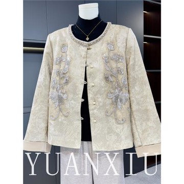 媽媽春秋裝外套洋氣質高貴短款衣服中老年女時尚休閑上衣2025新款