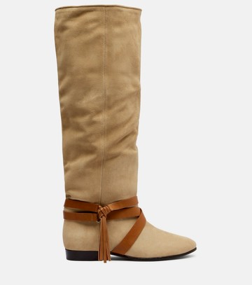 Isabel Marant Silmon leather-trimmed suede knee-high boots