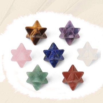 【光之捕夢網】天然水晶梅爾卡巴水晶 梅爾卡巴立體八角星紫水晶 粉水晶 蛋白石 招桃花 招貴人招財水晶 DIY