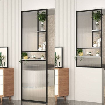 優購生活 輕奢不銹鋼長虹玻璃屏風衛生間半墻洗漱臺干區隔斷架現代客廳鐵藝屏風櫃 屏風 隔間 客廳 玄關櫃 隔板 屏風架訂製