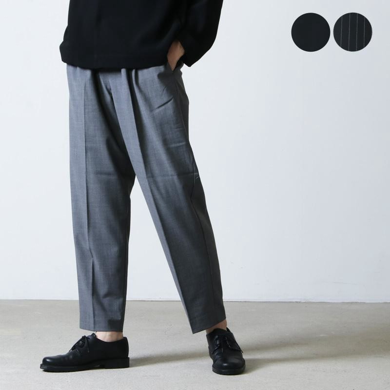 RICHFIELDWool Wide Tapered Easy 黒い Trousers 売買された 