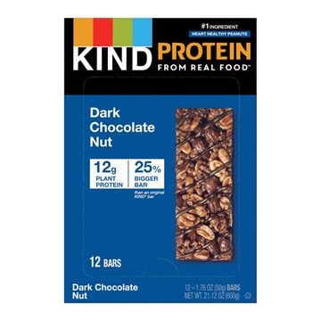Kind 12G Protein Bar Gluten Free Double Dark Chocolate Nut 12 Bars