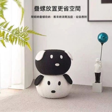 統編發票/小狗矮凳凳子換鞋創意羊羔絨可愛卡通家用網紅客廳門口兒童板凳 矮凳 短腳凳 矮凳子 換鞋凳 毛絨凳子 兒童凳 小