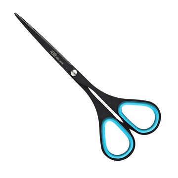 【ALLEX林刃物】Slim極細長刃不沾膠剪刀(大)140mm-藍