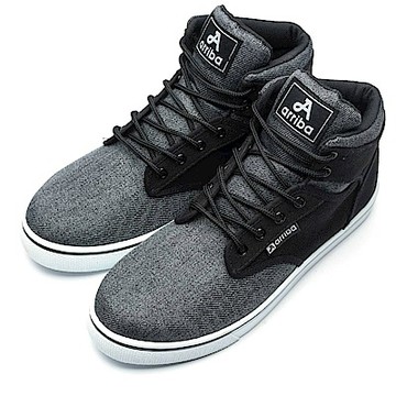 ARRIBA艾樂跑男鞋-中筒鞋型百搭休閒鞋-灰/黑(FA524)
