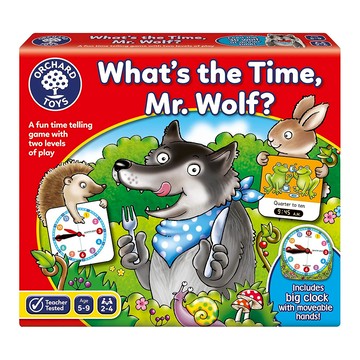 ORCHARD TOYS 桌遊 Whats the Time Mr Wolf Set 有趣的時間學習遊戲  認識時間與時鐘 多色  1盒