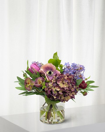 Lilac Poppy Arrangement in a Vase