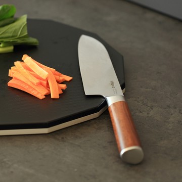 日本ideaco 木質風握柄鉬釩鋼三德刀 160mm 多色可選 - 櫻桃木紋柄