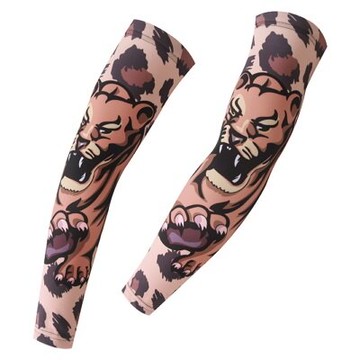 現貨+預購 防曬袖套運動袖套-時尚帥氣褐豹印花路跑登山健走自行車袖套臂套73fm44【獨家進口】【米蘭精品】