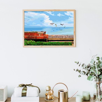 台東藍 太麻里 創意數字油畫 【城市景點系列】免費升級淡彩縮時