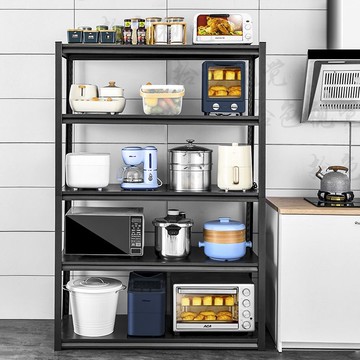 優樂悅~加厚廚房置物架落地多層調料微波爐烤箱收納架子客廳儲物間整理架