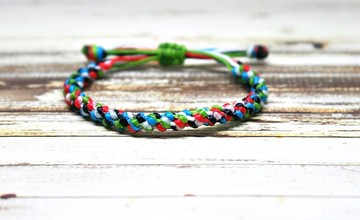 手編蠶絲蠟線素款 ((伸縮式)) <結結高昇> //可以自選顏色//