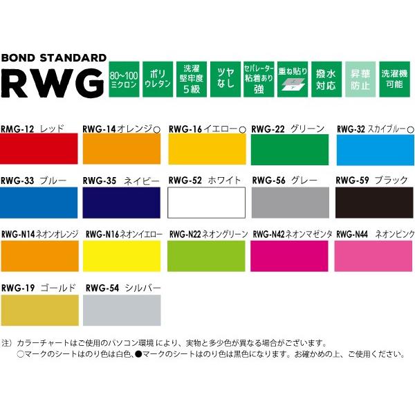 撥水・ナイロン生地用 RWG 蛍光色 金 銀 305mm×25mロール カッティング用アイロンシート RWG-SF ステカSV-8対応 ブルゾン ジャンパー ナイロン 撥水生地