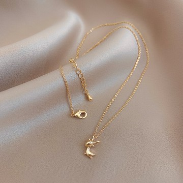 小鹿項鏈女年新款潮輕奢小眾鎖骨鏈時尚個性吊墜頸鏈配飾品