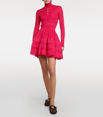 Alaïa Crinoline cropped mockneck cardigan