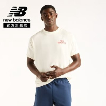 【New Balance】休閒短袖上衣_男性_米白色_MT62G7MGAGA